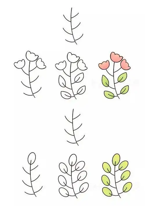 植物简笔画步骤图解简单 简笔画图片大全-蒲城教育文学网