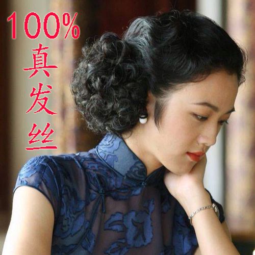 新款走秀拉花卷发包气质演出新娘旗袍盘发假发包中老年假发女短发