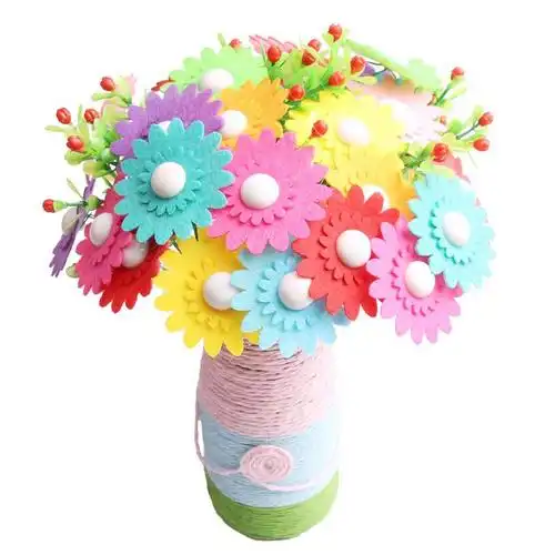 儿童diy纽扣花幼儿园手工制作玩具教师节送老师母亲节送妈妈礼物太阳