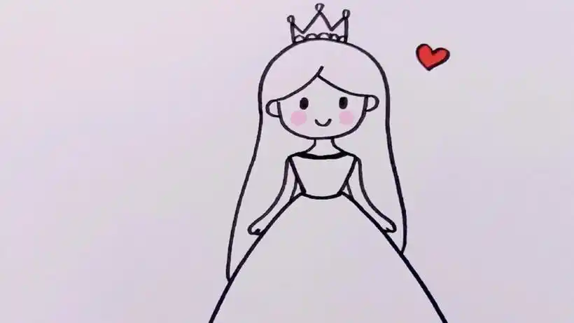 2021-12-19儿童简笔画精选儿童简笔画-儿童简笔画-漂亮可爱的小公主