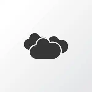 阴天图标符号.时尚风格中的优质隔离灰色元素天气预报应用程序向量.