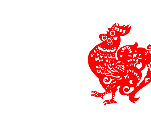 将有着吉祥寓意的谐音用在剪纸上,比如说鱼,莲花,公鸡,蝙蝠以及龙凤等