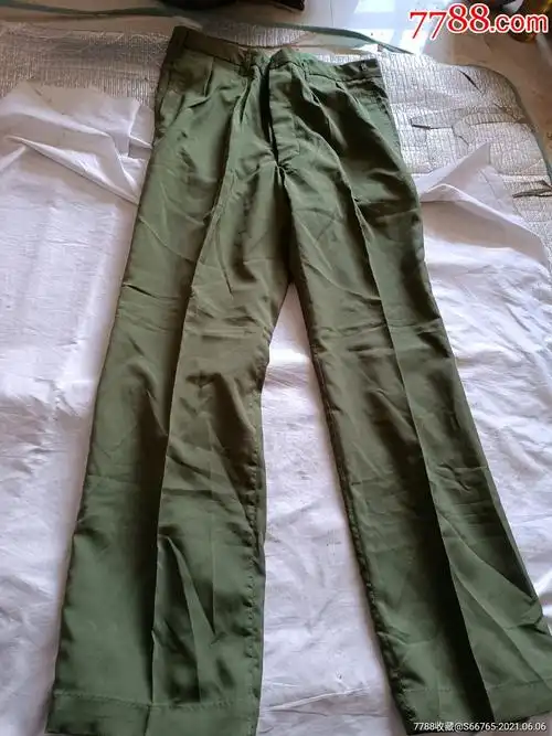 怀旧老军绿旁开门裤