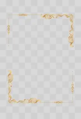 金色欧式竖版边框免抠素材