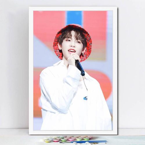 q版justin黄明昊定制姐妹闺蜜情人女友diy数字油画客厅卧室装饰画