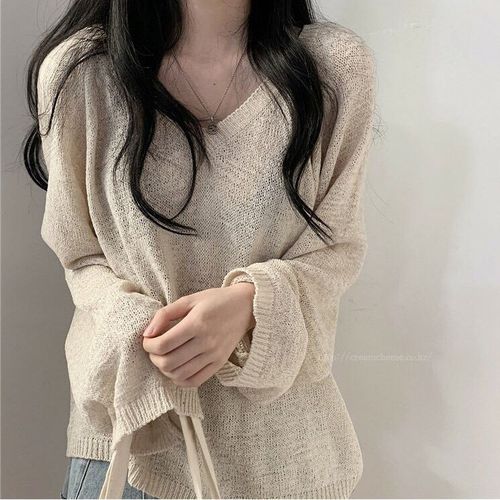 针织衫春季新款女装2021新款毛衣宽松薄款慵懒风长袖上衣外套衣服