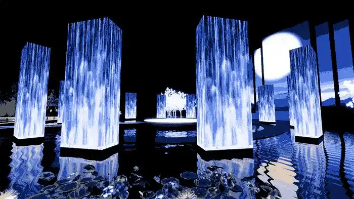 更有星辰大海,全场的布景设计既有海上明月,主舞台以建昌古城墙为背景