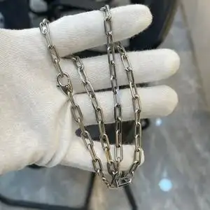 cartier卡地亚18k白金斯巴达大号男士项链