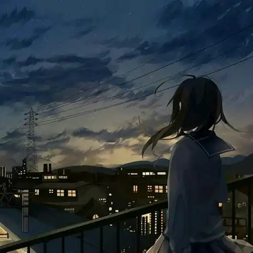 望向远方漫画女生背影头像图片