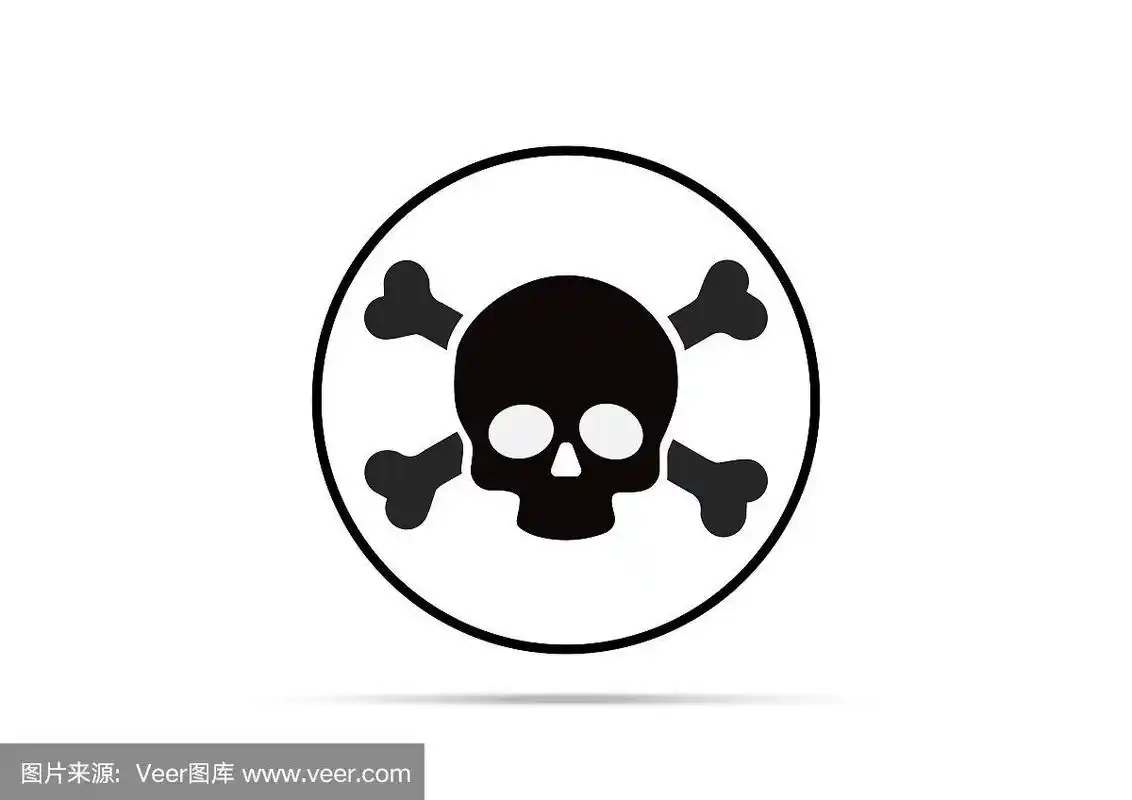 骷髅头和交叉骨头图标孤立设计矢量插图.