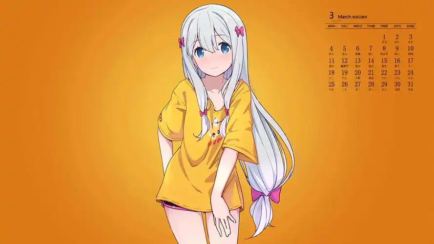 2019年3月性感动漫美女日历壁纸