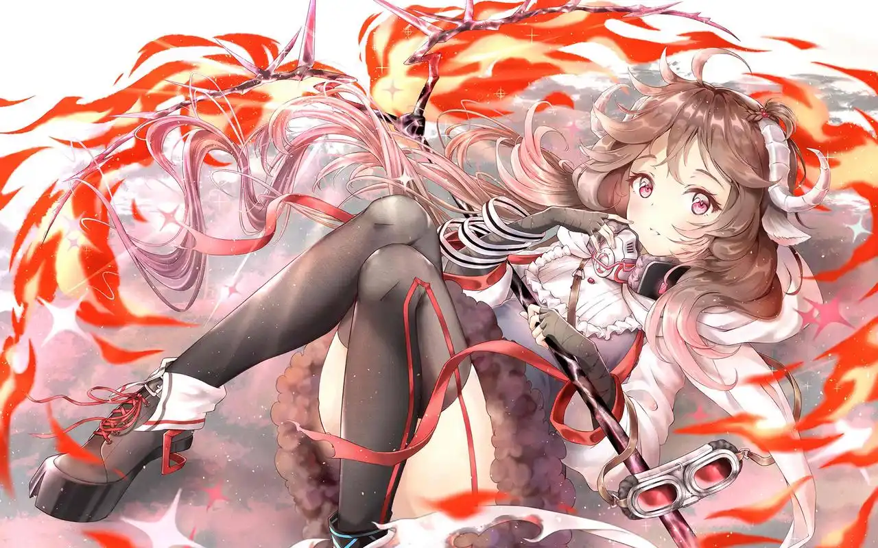 二次元甜美少女插画桌面壁纸