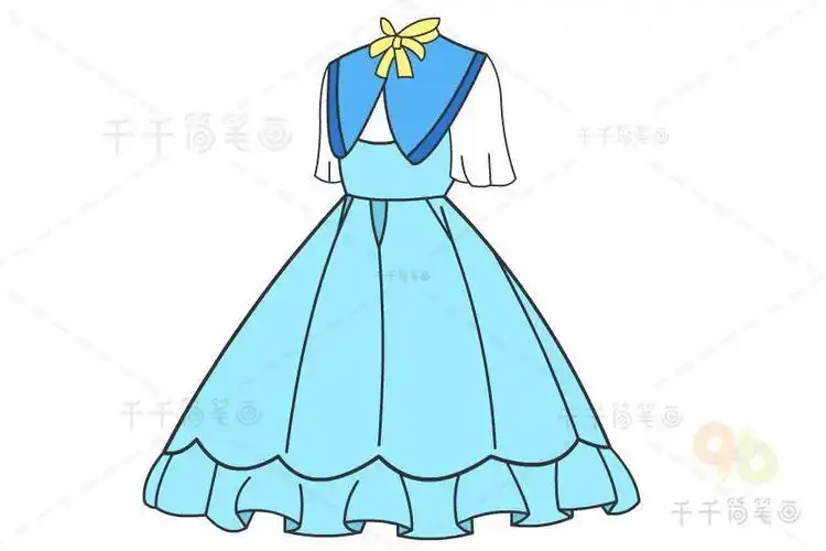 裙子简笔画儿童画画彩色
