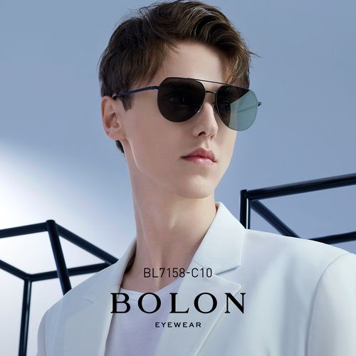 bolon暴龙眼镜2022新品太阳镜飞行员框双梁金属偏光墨镜男bl7158