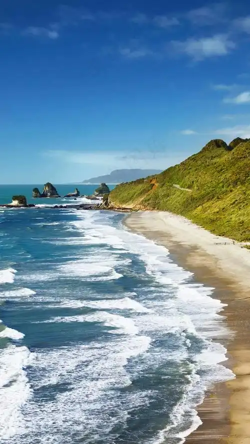 大海沙滩海浪高清摄影图片