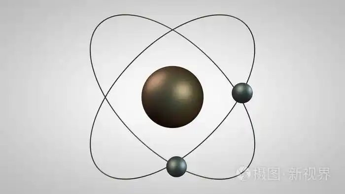 卢瑟福原子结构的金属模型.理念,原子能的象征.