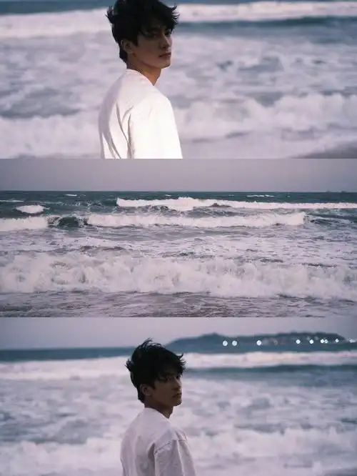 组图:宋威龙晒海边随拍六宫格 白t少年氛围感满满