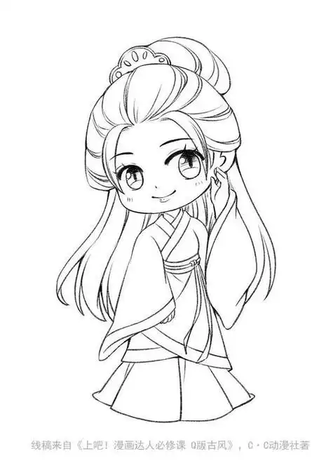 汉服简笔画合集,马住练习_古风简笔画|古风人物男孩线稿花城谢怜天官