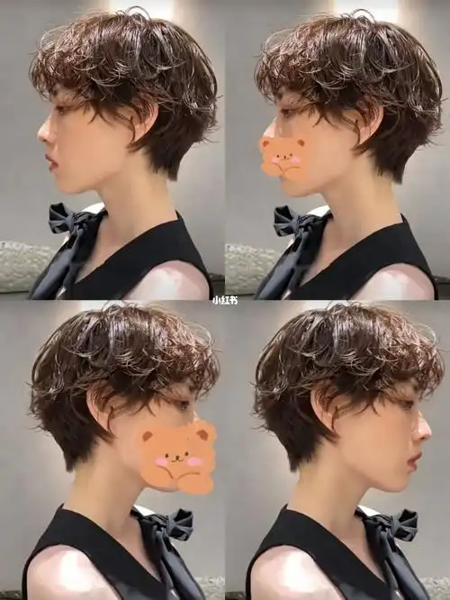 女生超短发烫发分享|个性凌乱纹理短发女生