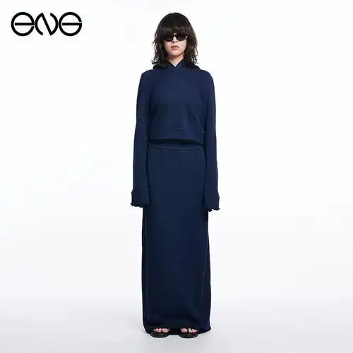 深蓝针织长裙collectionenglimited