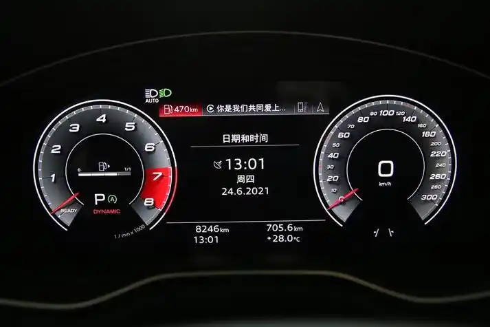 奥迪仪表盘通电自检图片奥迪通电后仪表盘哪些灯亮