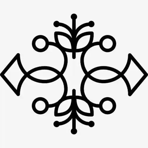 花艺设计双对称纹饰图标