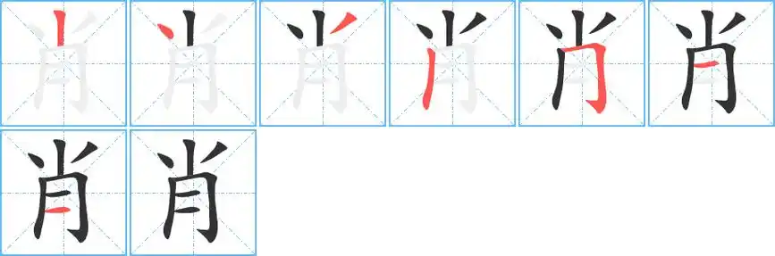 肖字笔画笔顺肖字怎么写