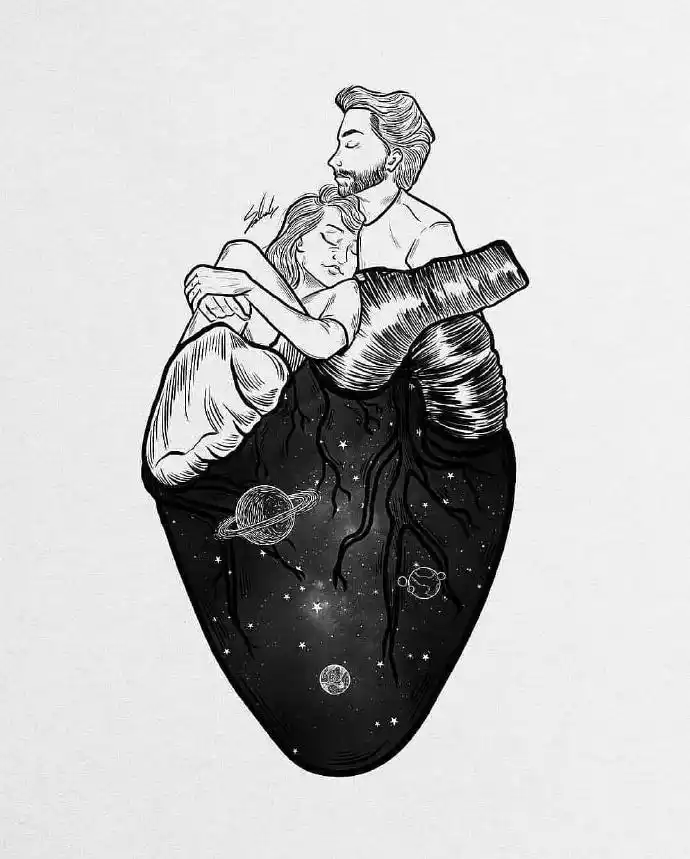 创意黑白插画手绘素材黑白手绘图片简单创意