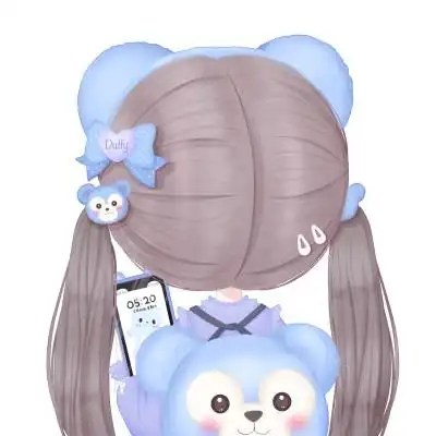 可爱卡通头像女生呆萌q版简单