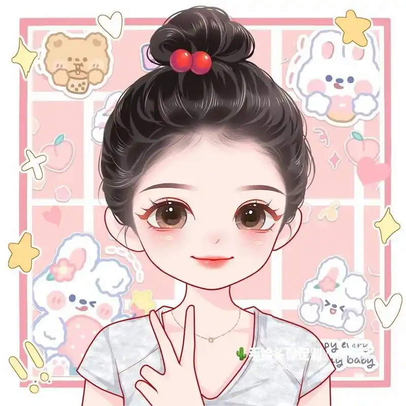 俏皮可爱的丸子头女生头像 一眼心动的女高头像9292 741532