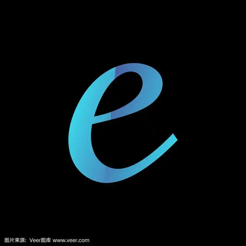 创意的蓝色e字母标志设计