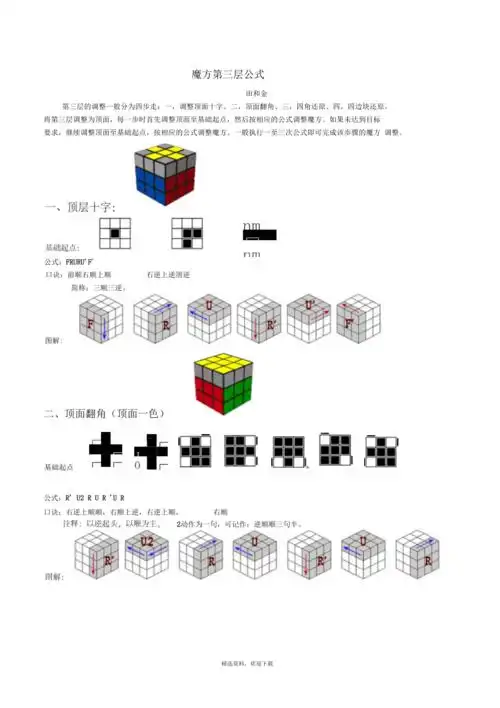 魔方第三层解法