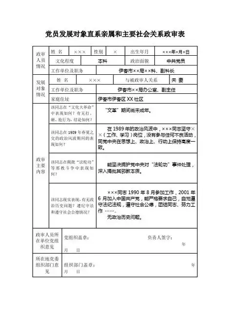 思想倾向政治立场和政治观点政治面貌主要用于个人人事档案户籍等填写