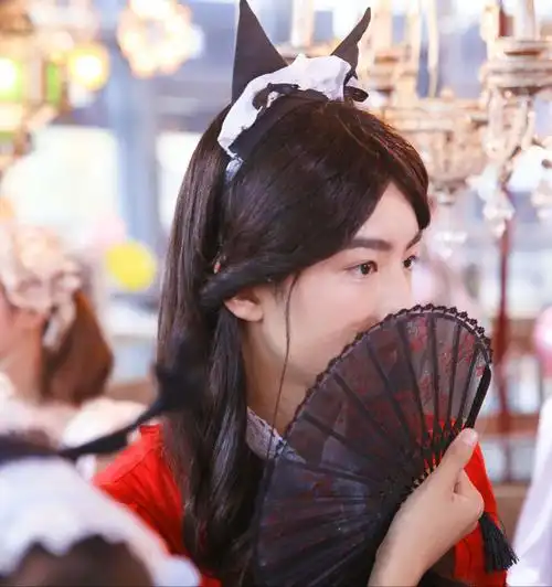 方便耐用周迅复古宫廷日式蕾丝折叠扇子同款黑蕾丝折叠王俊凯