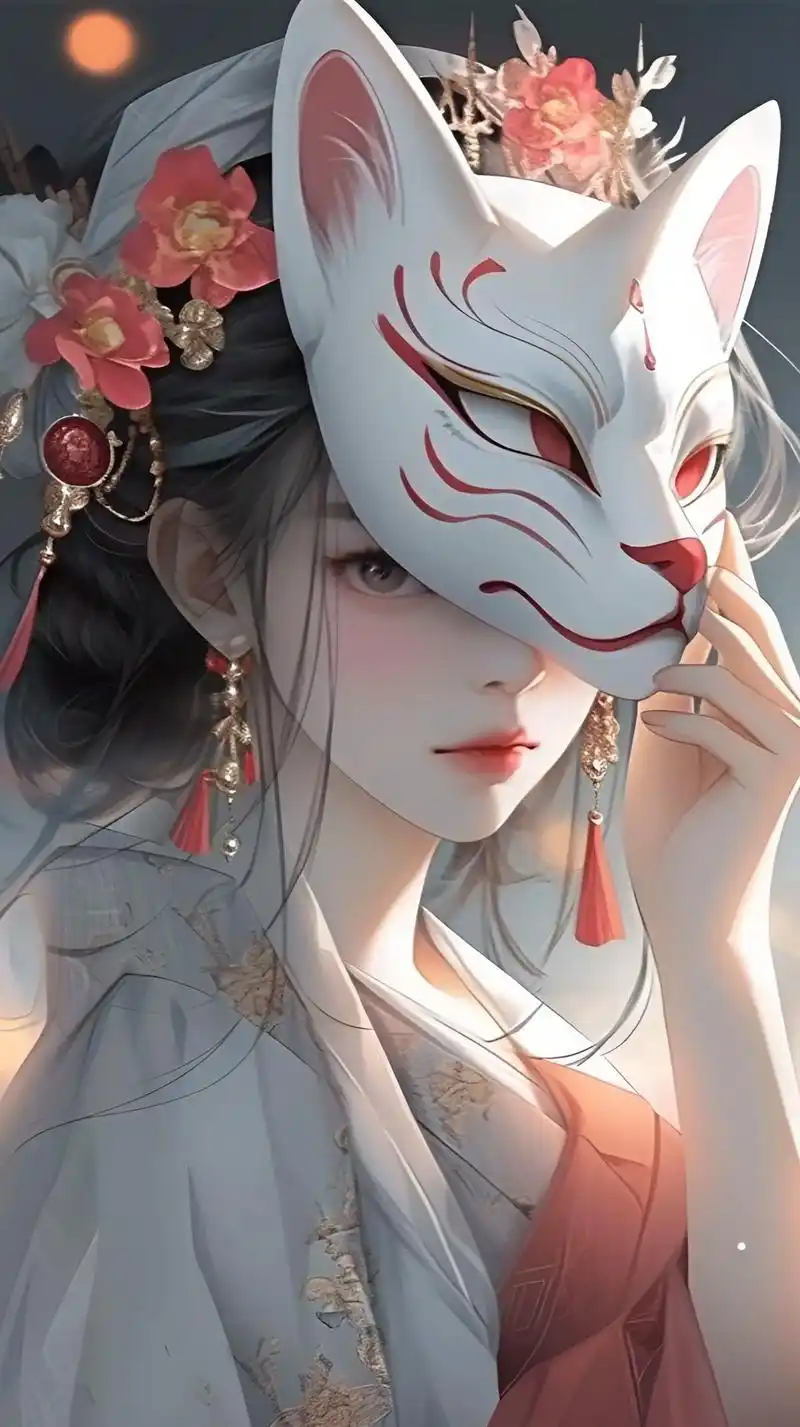 戴上假面,你还是你吗?#ai绘画 #狐仙 #古风绝美 #国风 - 抖音
