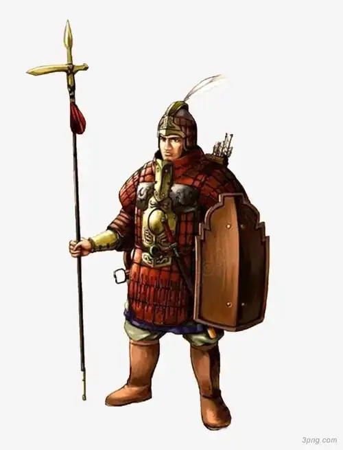 古代军队png素材透明免抠图片卡通手绘