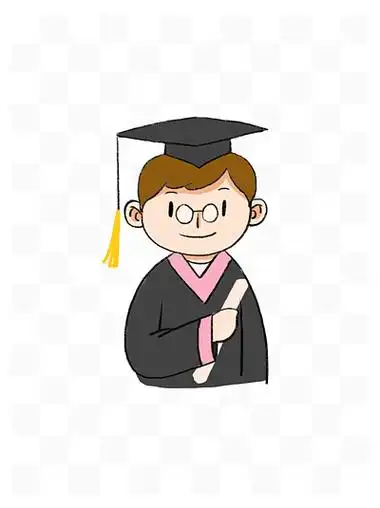 毕业季学士服手绘卡通毕业生元素下载