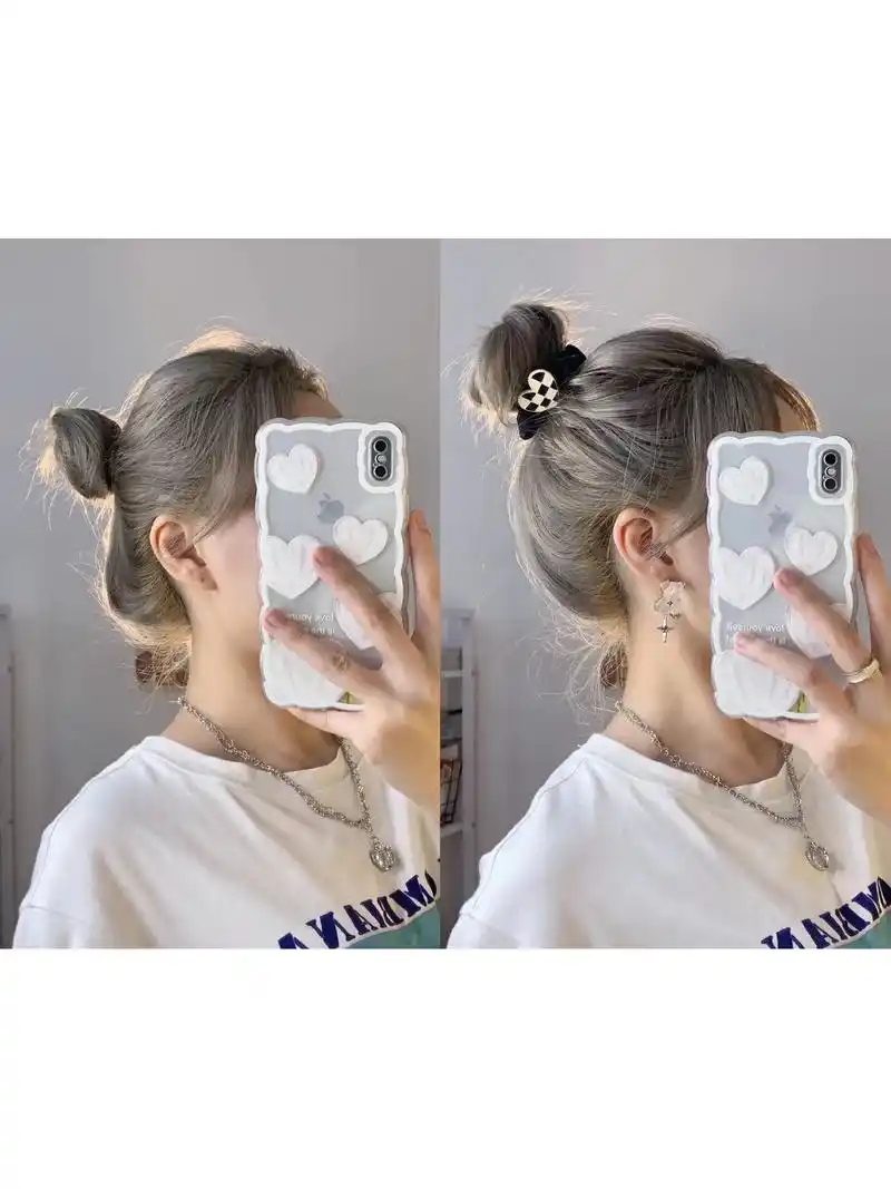 我悟了6015原来中短发丸子头那么好看95.