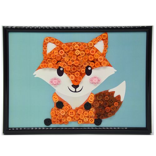 儿童a4相框纽扣粘贴画带框diy手工制作材料包幼儿园创意扣子贴画