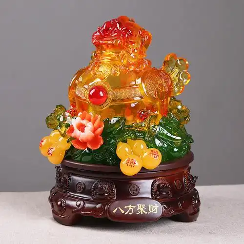 八方聚财仿玉树脂风水摆件家居客厅旺财貔貅饰品开业乔迁摆件批发