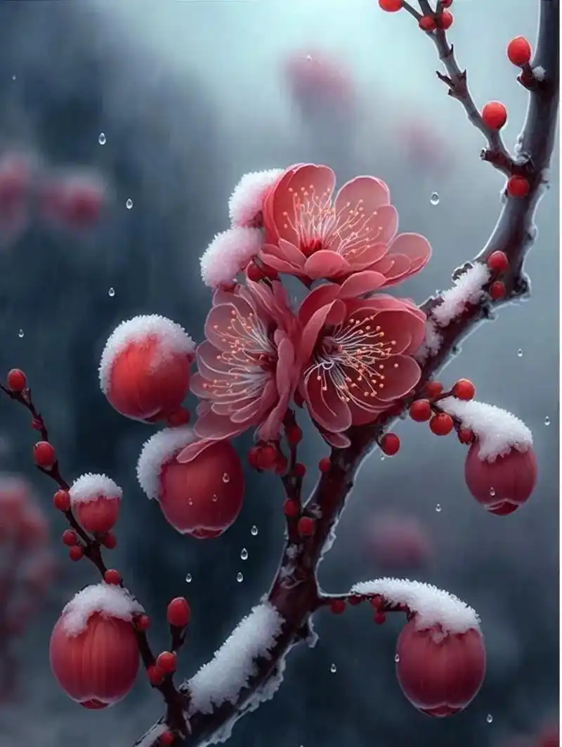 冬梅映雪#雪中梅花 #春节 #壁纸分享 #唯美古风壁纸 - 抖音