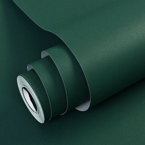 无纺布墨绿色墙纸自粘10米深绿纯色卧室客厅背景墙翻新家自贴壁纸