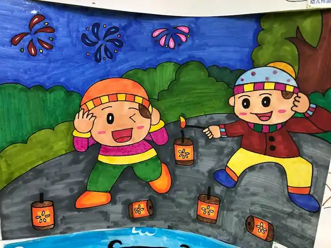 其它 s的美篇 写美篇小朋友们将收到压岁钱,吃年夜饭这样的场景以绘画