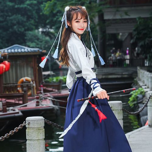 原创凤凰刺绣小情侣汉服武侠剑客风传统中国古风春夏齐腰襦裙套装