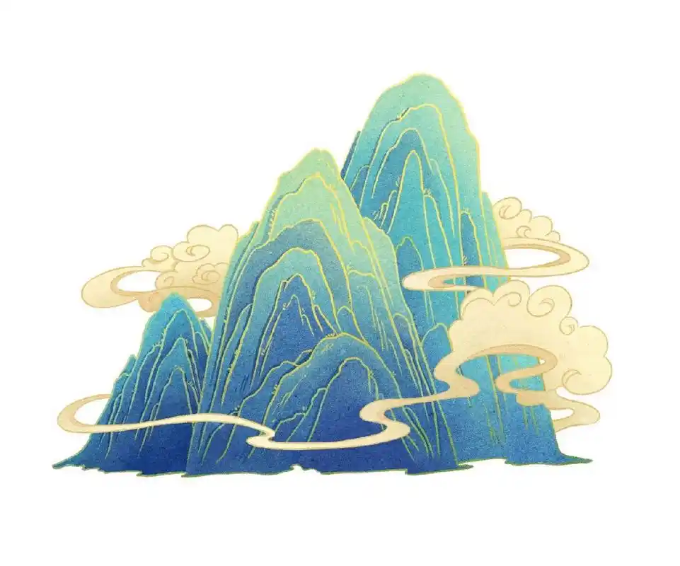 国风插画|山川的画法 画画国风插画中常见的元素-山的画法 1.