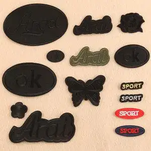 黑色字母布贴衣服补丁贴自粘刺绣贴花时尚百搭裤子破洞修补装饰贴