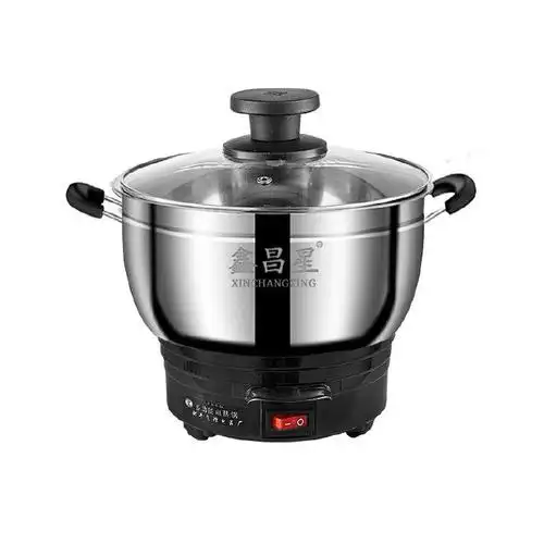 鑫昌星多功能电热锅加厚不锈钢家用2100w电炒菜锅爆炒一体式电蒸锅电