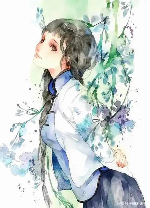 民国少女插画手绘