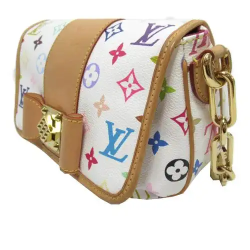 中古lv路易威登pattishoulderbag单肩包白三彩m40305女士包袋