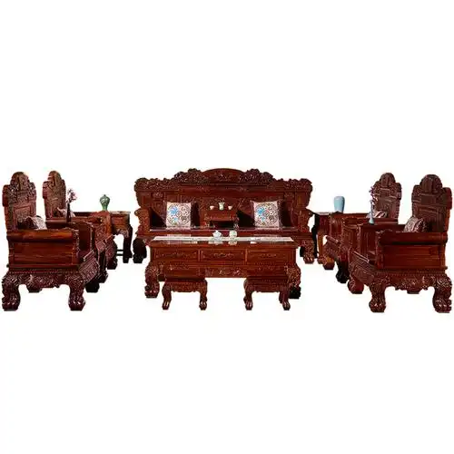 琪梦红木家具非洲酸枝木厚重麒麟沙发十三套中式古典沙发客厅实木家具
